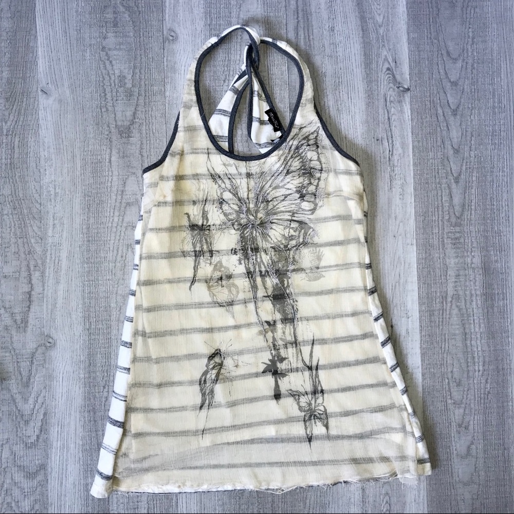 Miss Me Tank Top with Butterflies